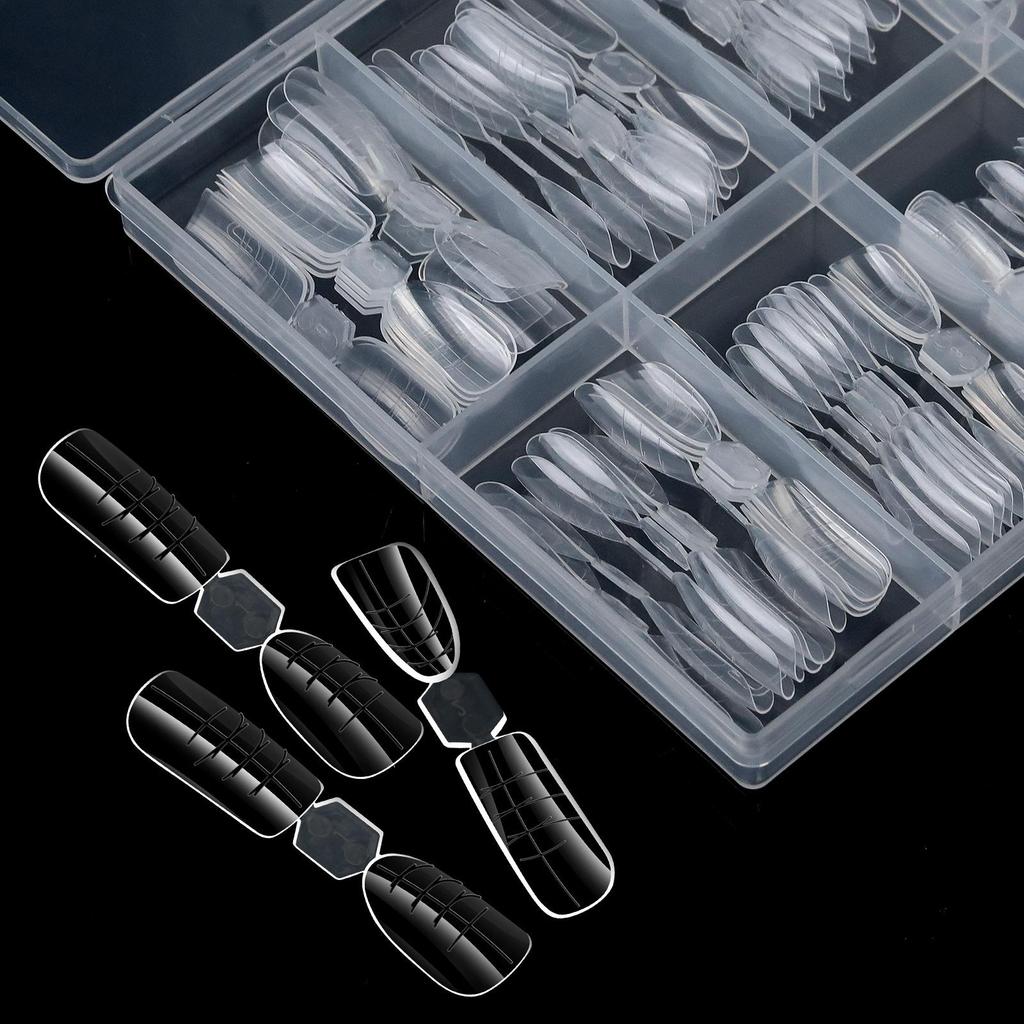 120 Stück 2-in-1 Nagelform Nagelverlängerungswerkzeug Papierloser Halter mit Skala Nagelform