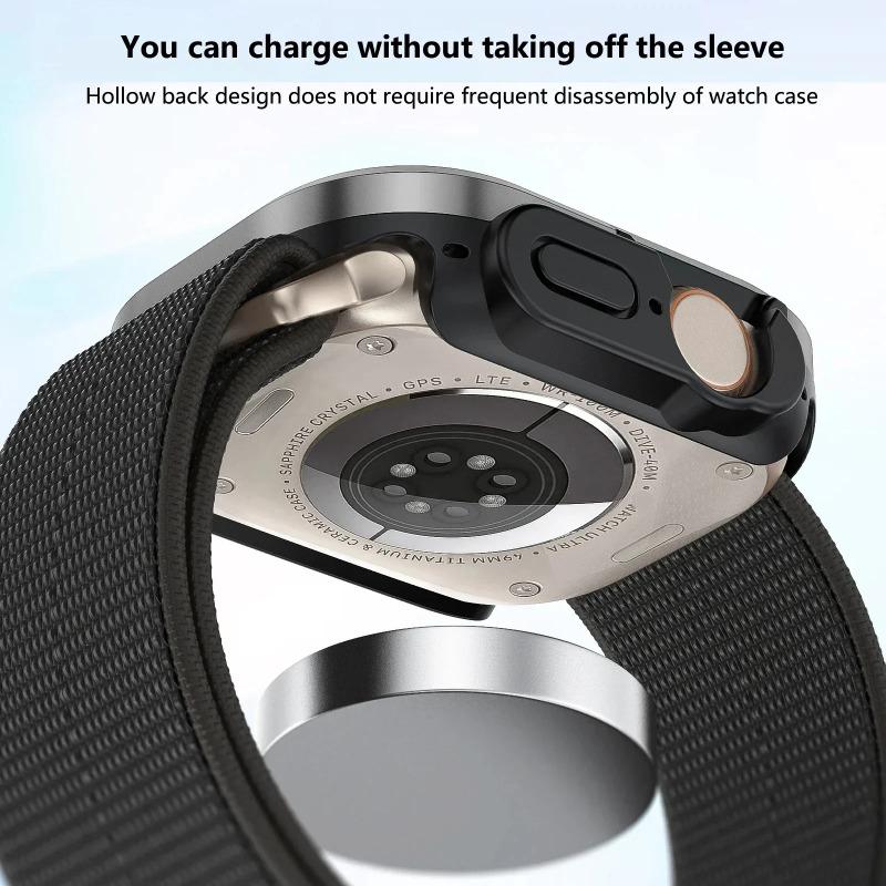 Boett i aluminiumlegering för Apple Watch Ultra 3/2 49mm serie 11 10 9 8 7 6 se TPU Stötfångare+Metallram för iWatch 46/42/45/44/41/40mm