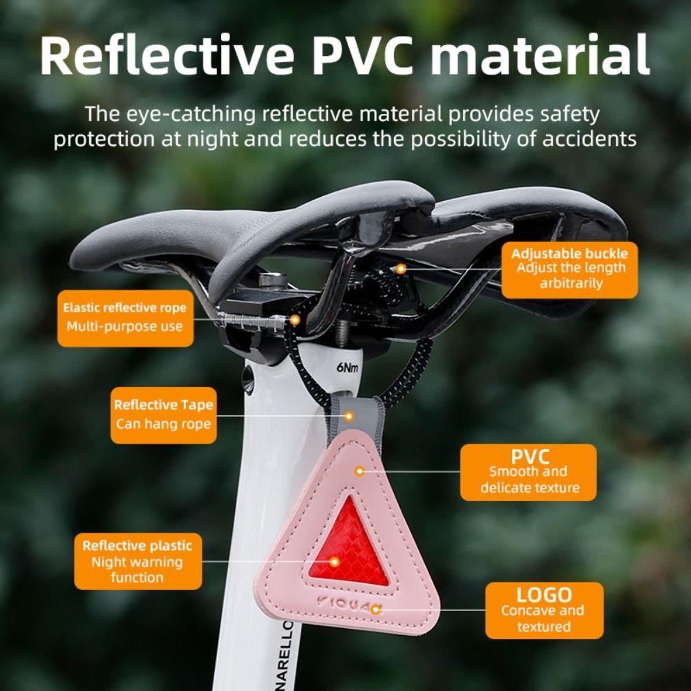 Vysoce svítivý reflexní přívěsek na kolo PVC Mini trojúhelník Varovná podložka Multifunkční reflexní trojúhelníková značka pro noční jízdu