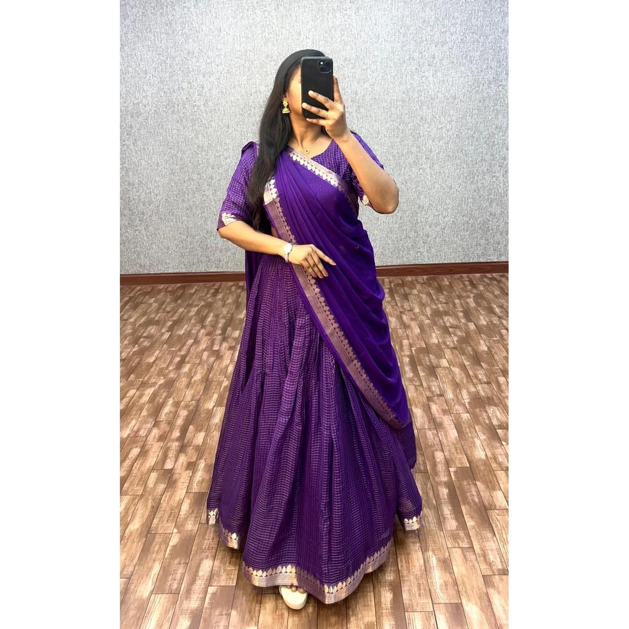 Indian Bollywood Designer Lehenga Choli Women Ready to Wear Lehenga Dupatta Set фиолетовый