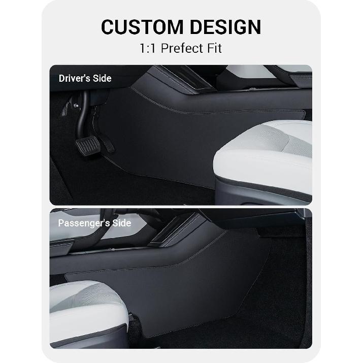 BASENOR 2025 2026 Tesla Model Y Center Console Side Anti-Kick Mats, Waterproof & Dust Resistant Protector Cover Front Seat For Model Y Juniper
