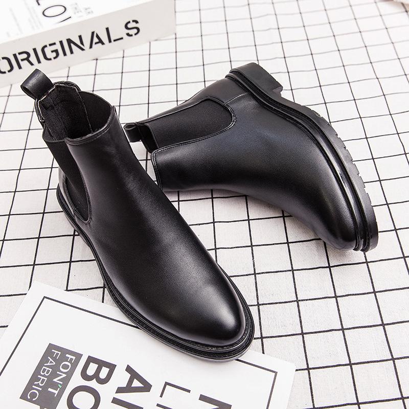 Modetrend im Hongkong-Stil High-Top Fußset Chelsea Boots Herbst und Winter Herrenbekleidung Retro dicksohlige Martin Boots