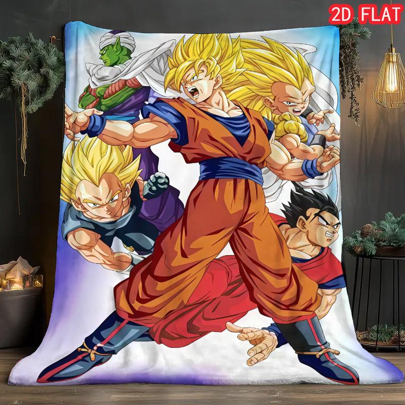 Dragon Ball Compact Storage Blanket Lightweight Flannel Warm Blanket for Travel Home THW