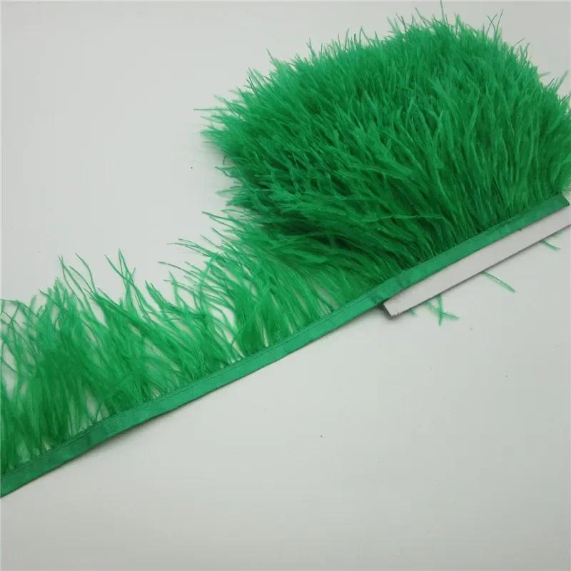 Feather1Meter Fluffy White Ostrich Feathers Trim Fringe 8-10cm Feather Ribbon for Wedding Party Sewing Dress Clothing Decoration Crafts