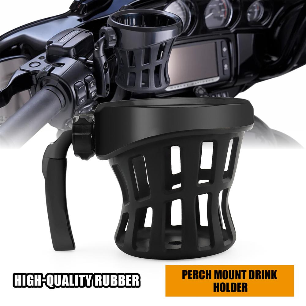 Motorcycle Handlebar Drink Cup Holder W/Mesh Basket Mount Universal