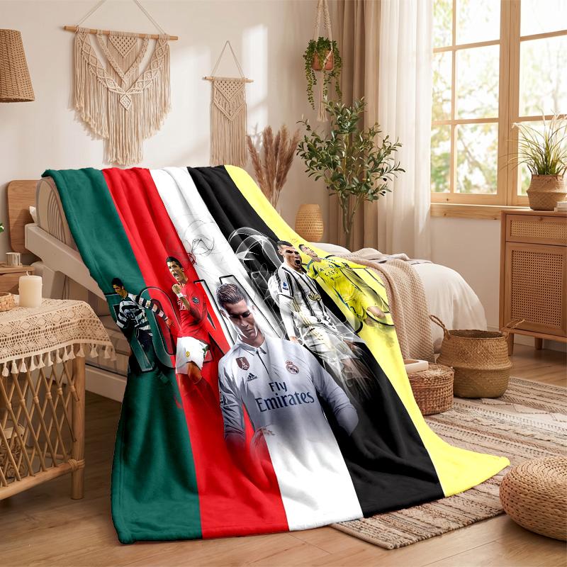 Cristiano Ronaldo Druck Flanelldecke Weich Warm Sofa Bett Überwurfdecke Für Zuhause Büro Schlafzimmer