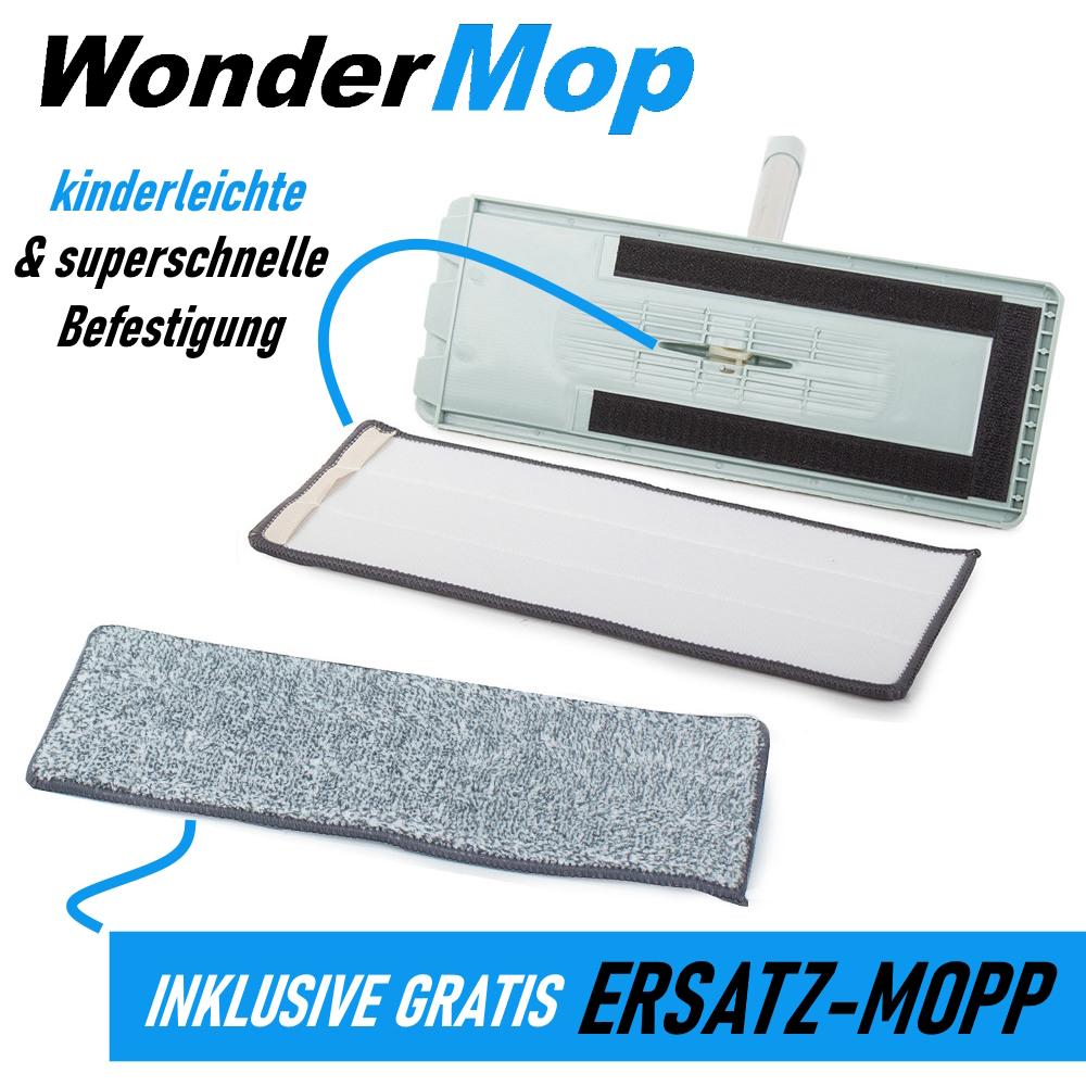 WONDERMOP Professional Floor Mop Set, Microfiber Mop, 2-chamber System, Bucket
