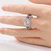 Classic Synthetic Zirconia Hollow Band Ring for Women Engagement Wedding Banquet Party Rings Elegant Jewelry