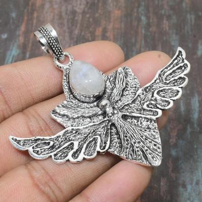 Regenboogmaansteen Edelsteen Handgemaakt 925 Sterling Zilver Sieraden Hanger Voor Thanksgiving