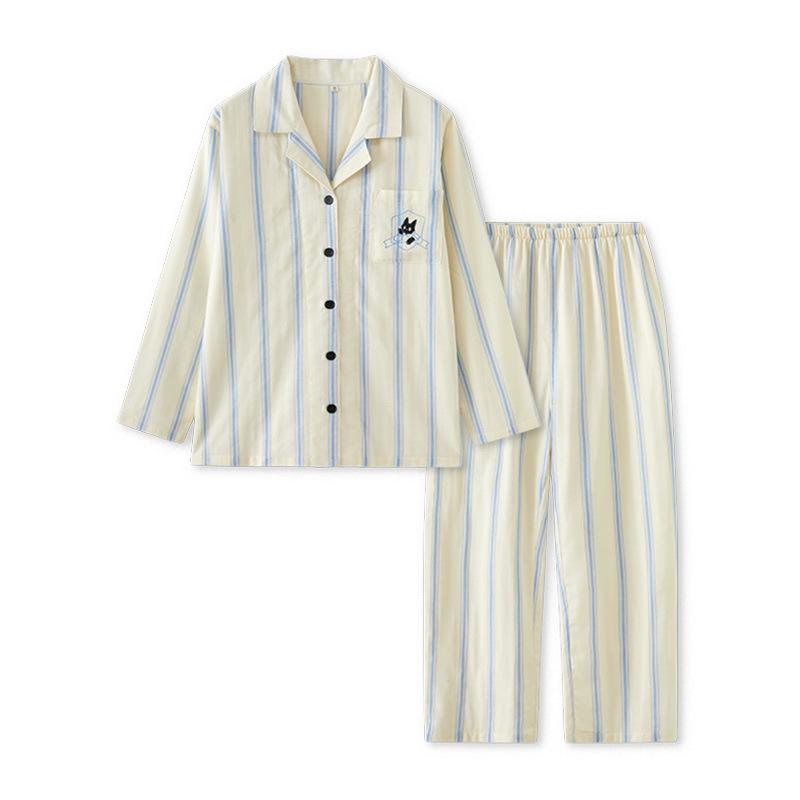 August Gesang 77 Couples' Pure Cotton Beast Pajamas - Spring/Autumn Long Sleeve Set