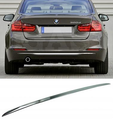 BMW 3 Serisi F30 - Krom Bagaj Kaplaması - Bagaj Kapağı Vurgusu - Premium Otomobil Arka Detayı - Parlaklık Artırıcı