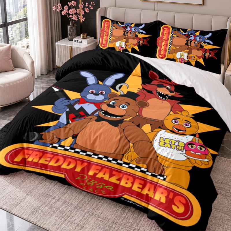 Five Nights at Freddy’s 3Pcs Bedding Set Duvet Cover With Two Pillowcases For Bedroom Home Decoration