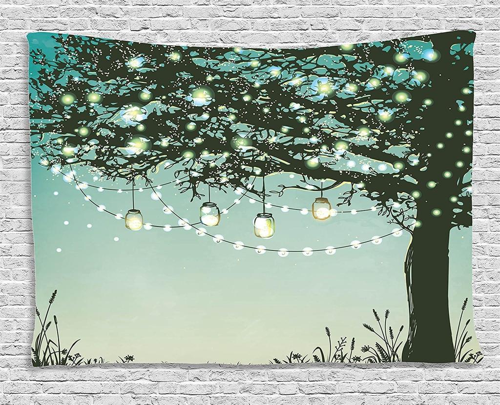 Gothic Tapestry Antique Myst Gate with Pattern and Curvings Design IllustrationHanging for Bedroom Living Room DormDark Brown