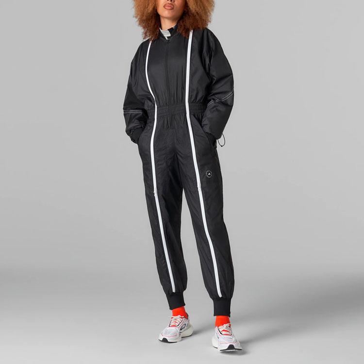 Adidas X Stella McCartney Color Block Casual Sports Long Sleeve Jumpsuit Women Jumpsuit Black HB6065