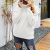Women's Long Sleeve Pullover Knitwear Two Lapel Ruffle Sleeves Solid Color Sweater