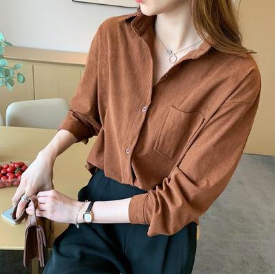 Women's Trendy Corduroy Shirt: New Spring & Autumn Loose Slimming Casual Jacket 2025.