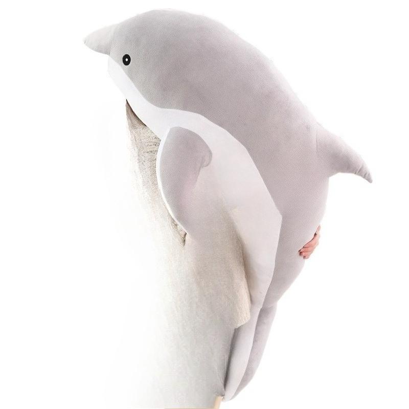 

30CM Kawaii Dolphin Plush Toys Lovely Stuffed Soft Animal Pillow Dolls for Children Girls Sleeping Cushion Finger Gift 30cm серый