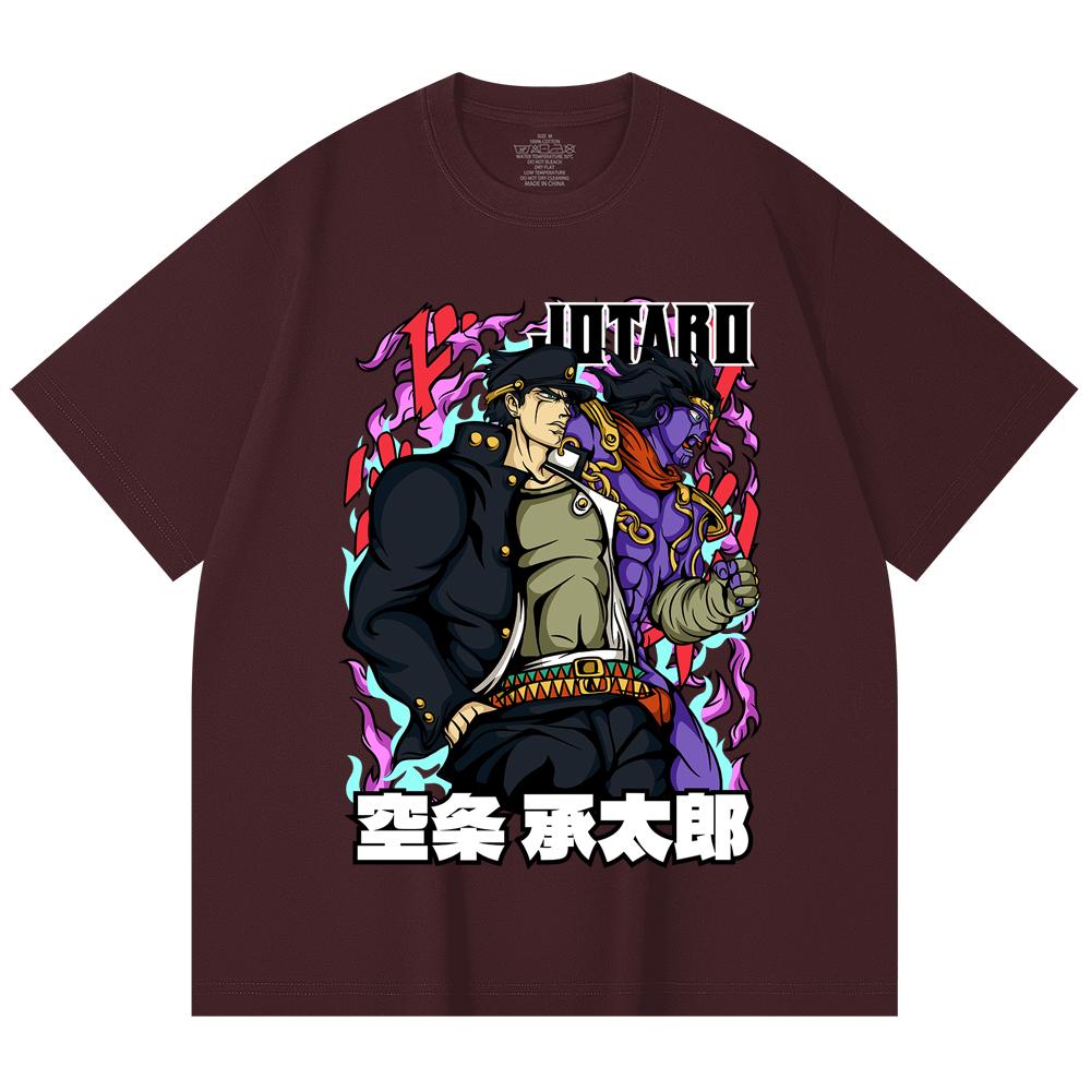

230 Gsm 100% Cotton Jojo_s Bizzare V2 Jotaro Print Unisex Heavy Cotton T Shirt 2XL