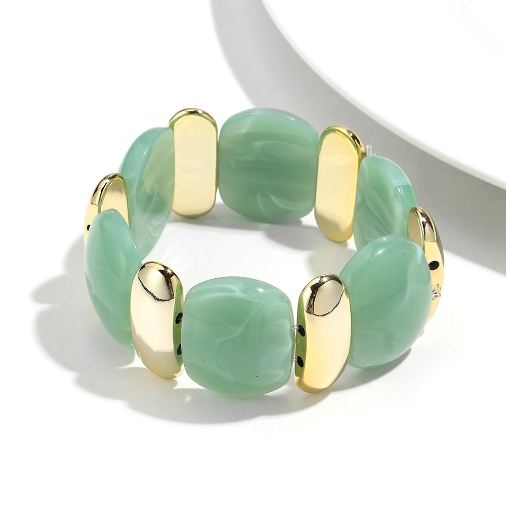 Bohomia Irregular Acrylic Oval Elastic Beaded Strand Bracelets for Women Vintage Leisure Bracelet Fashion Jewelry Gifts