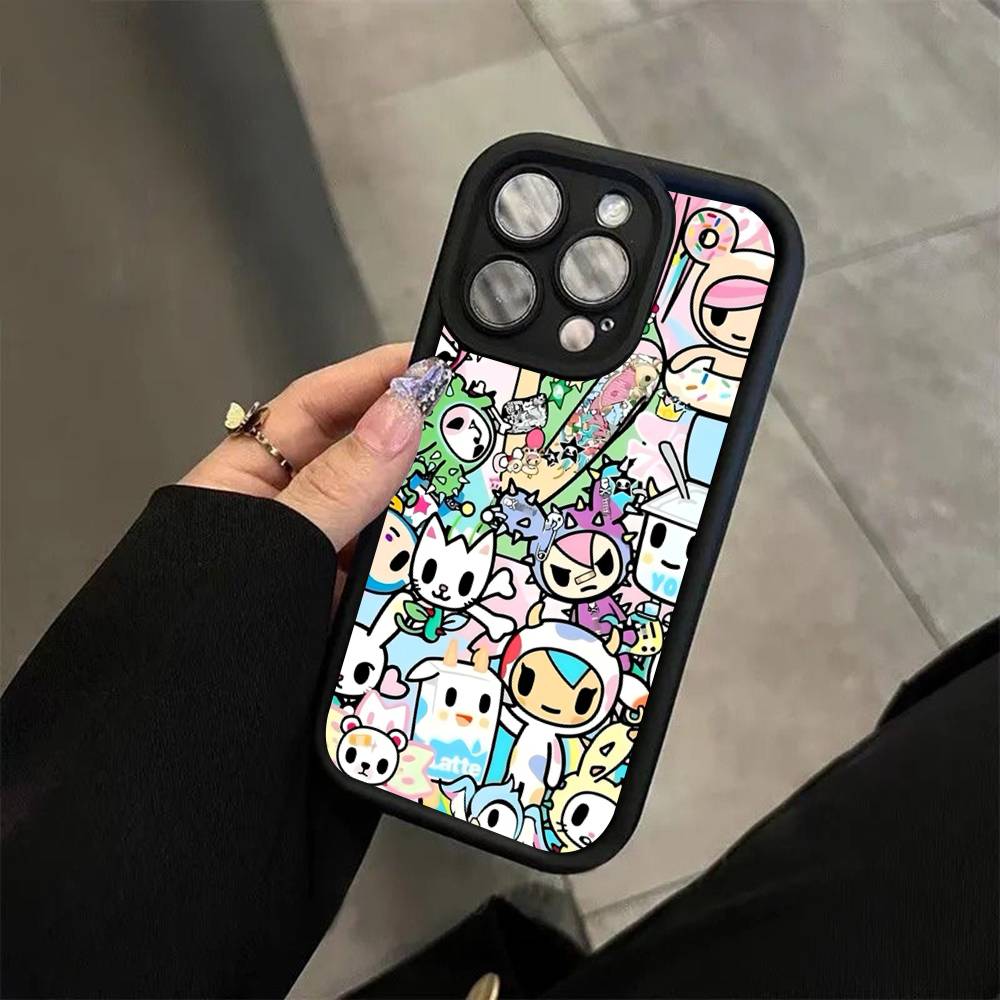 Japan Tokidokis For iPhone 17 16 15 14 13 12 11 Pro Max Plus Black Full Coverage Soft Funda Silicone Cover