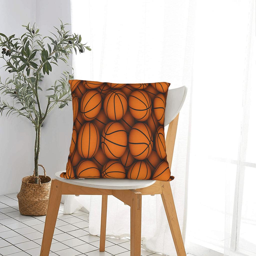 Basketball Square Pillow Cases Sports Ball Games Cushion Cover Fashion Polyester Decorative Pillowcase for Living Room 40x40cm