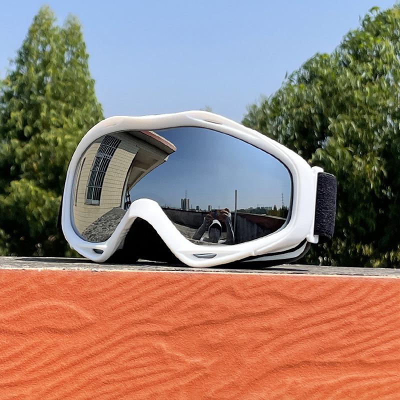 Ski goggles for men and women, adult-sized, with cylindrical lenses, double-layered anti-fog and windproof design, and a clip-on feature for