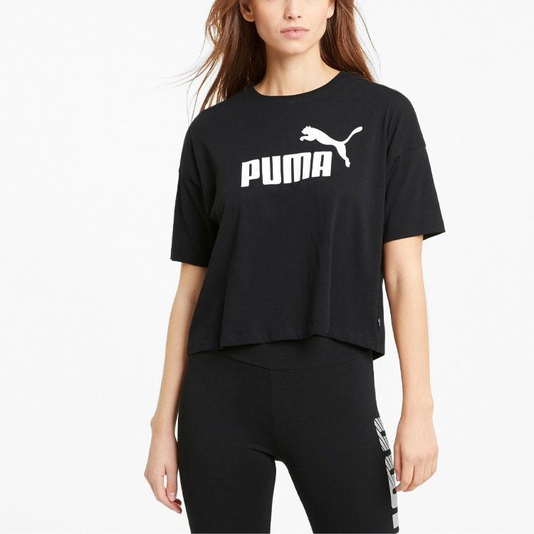 Puma ESS T Shirts Women's Black Crew Neck Moderate 845922-01