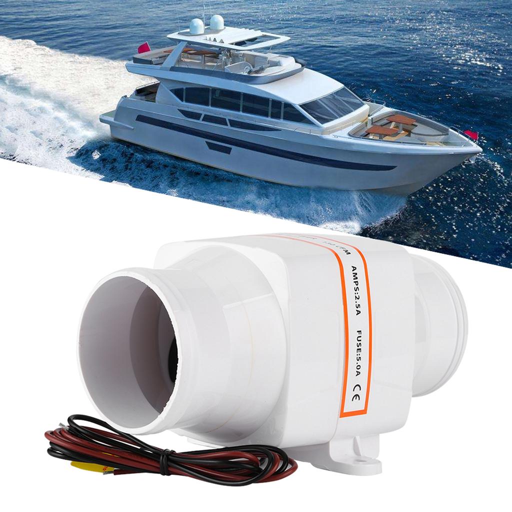 3 zoll In Linie Marine Bilge Luft Gebläse Stumm Starke Belüftung Fan für Yacht Boot RV(24V )