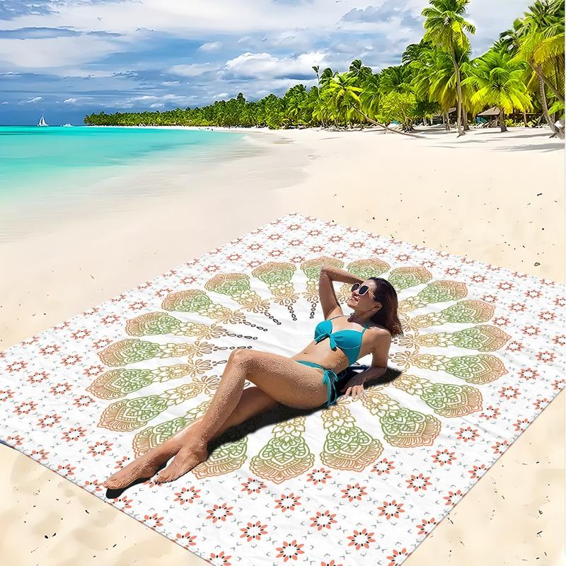 1pc Beach Blanket Waterproof Sandproof Oversized Large Beach Mat Quick Drying&Compact&Lightweight Picnic Mat Vacation Essentials