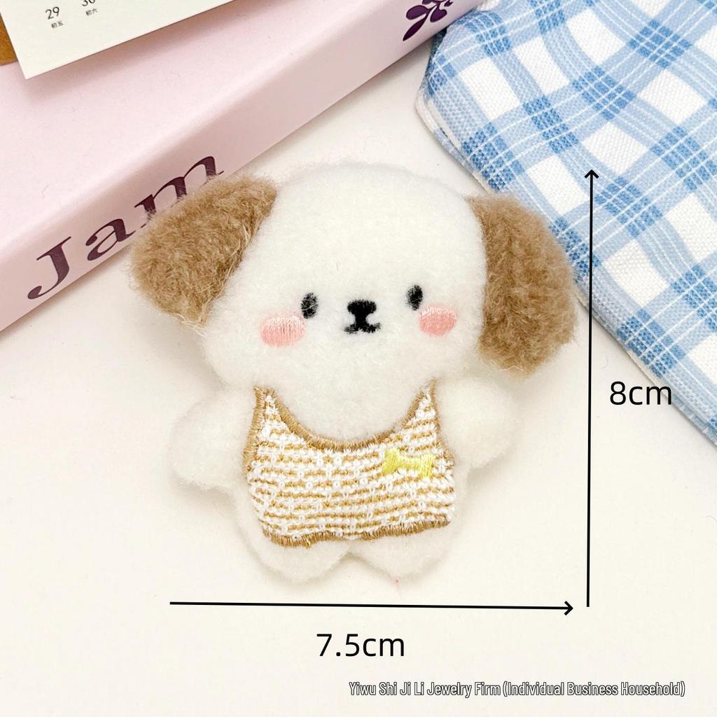 Cartoon Plush Bone Dog Keychain & Cute Vest Puppy Pendant Accessory