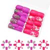 Square Press On Nail Flower Fake Nail Glues On Nail Artificial Acrylic Nail 12 Size 48pcs Stick On Nail for Women Girls