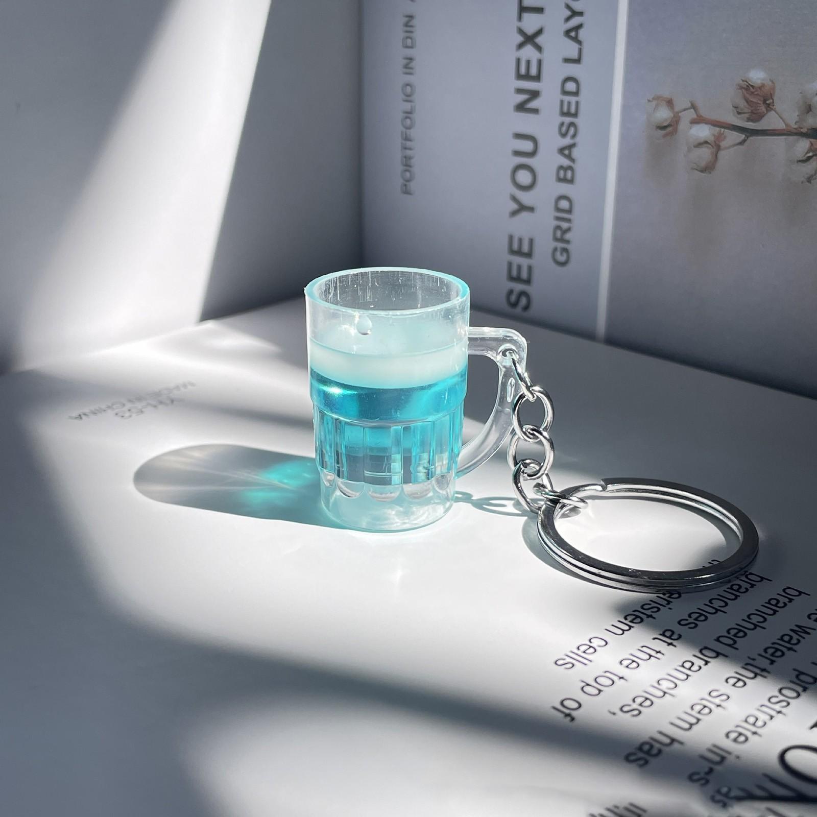 

Брелок для ключей True Proof Beer Glass, пивные украшения, креативный пивной бокал, пивные украшения, брелок для ключей One Size синий