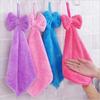 Bow Hand Towel Coral Fleece Strong Absorbent Cloth Lint-free Handkerchief Thickening Wipe Glass 1PC