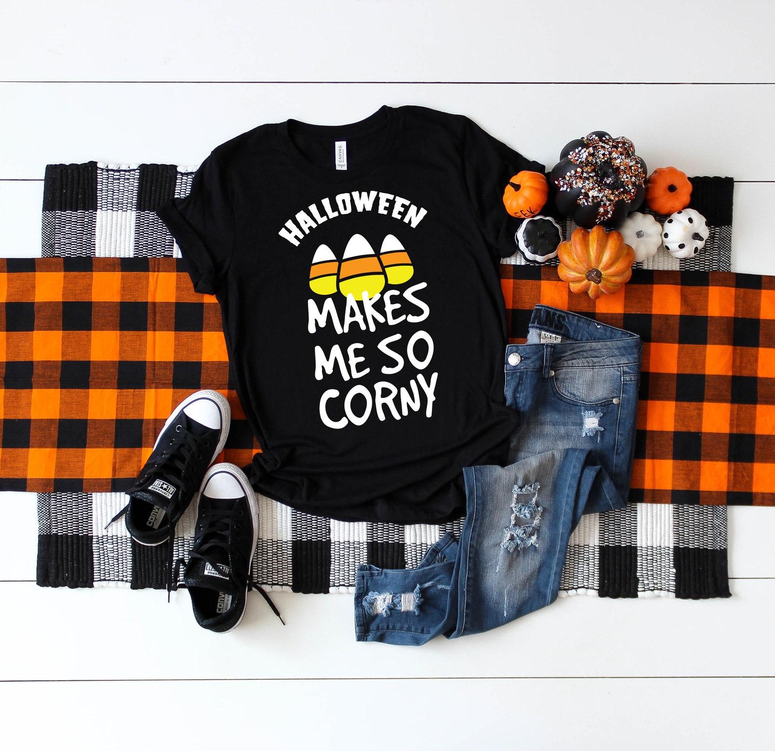 Candy Corn Funny Halloween T-Shirt L