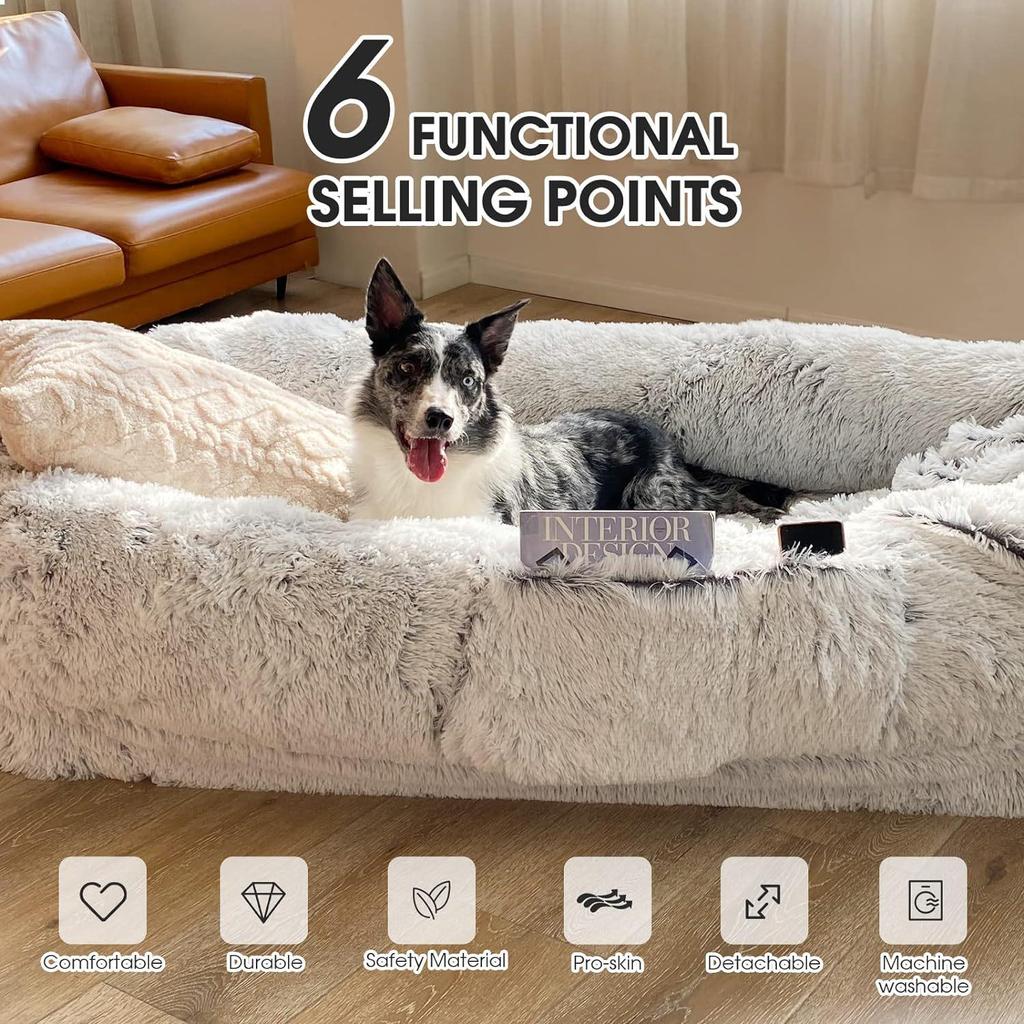 Washable Giant Pet Bed: Sponge Lazy Sofa Mattress for Dogs