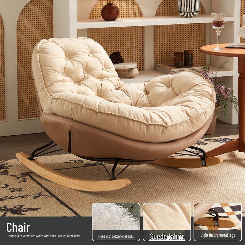 Adult Recliner Rocking Chair: Indoor Leisure Sofa for Living Room or Balcony