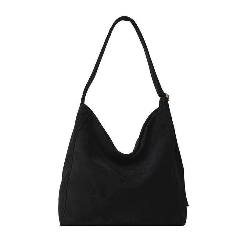 Vintage Versatile Commuter Tote Bag Women's Large Capacity Underarm Bag Suede Shoulder Bag Handbag