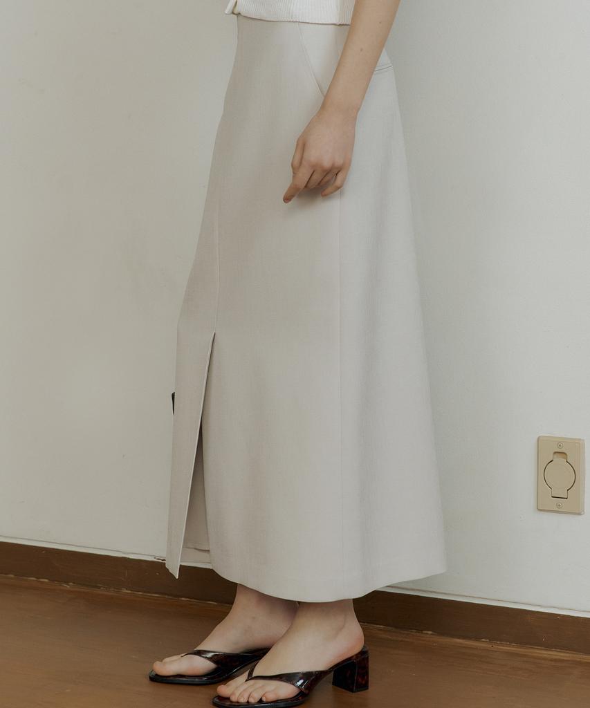 Otte Front Slit Classic Maxi Skirts_2Color