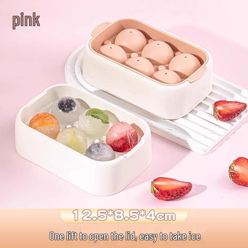 

Round Silicone Ice Cube Tray with Lid for Home Freezer