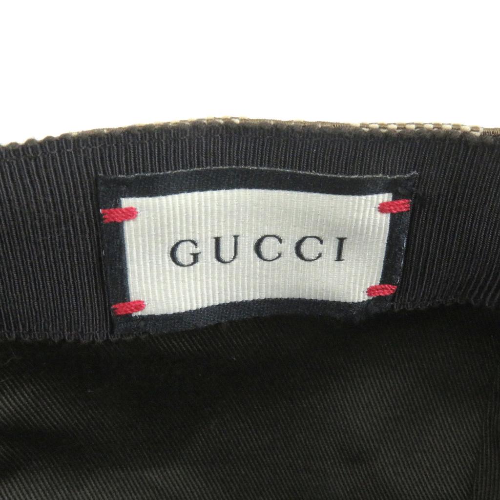 Excellent GUCCI Cap GG Canvas Web Line Baseball Beige Polyester Mens 200035 Used