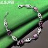 925 Sterling Silver Purple AAA Hao Shi Bracelet Fashion Wedding Jewelry