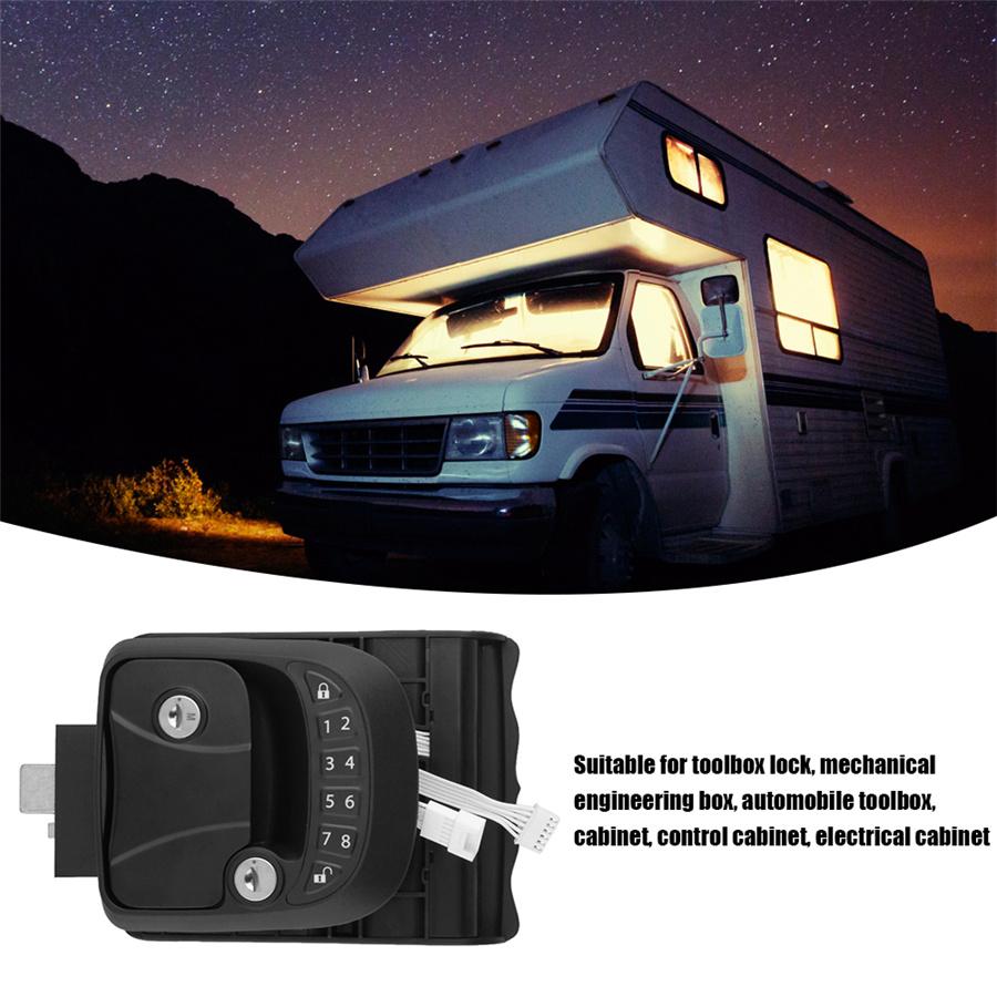 RV Keyless Entry Door Lock Latch Handle RV Door Lock With Integrated Keypad + Key Fob