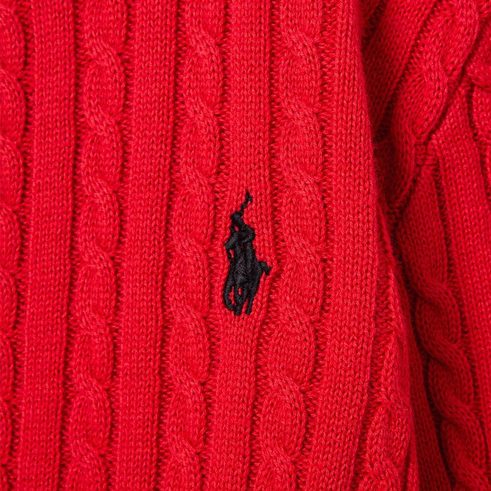 Pull Polo Ralph Lauren PE23 Couleur Unie Logo Brodé Simple Boutonnage Manches Longues Tricot Pulls Enfants Rouge 312543047-039