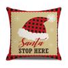 New Christmas Pillowcase Red Plaid Cartoon Linen Pillowcase Christmas Tree Cushion Cover Combination