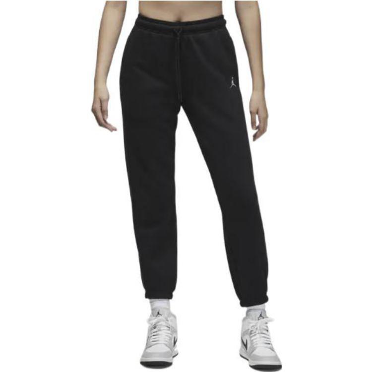 Jordan Brooklyn Classic Jumpman Logo Print Fleece Joggers Women Bottoms Black DQ4479-010