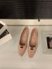 Coarse Heel Black Commuter Single Shoes Women's Shoes New Spring and Autumn Red with Skirt Square Head Shoes