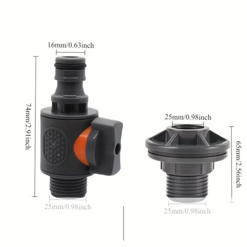 1Pc Fish Tank Connector PVC Double Female Thread Water Tank Joints Garden Irrigation Accessories серый