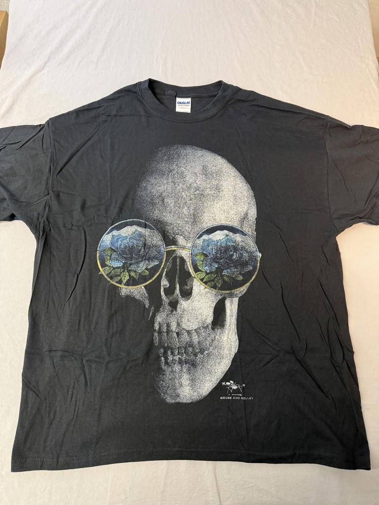 Y2K Grateful Dead T-shirt Blue Rose Mouse Kelley 2XL Unisex T-Shirt L