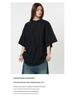 Louvre Spring Oversized Basic Solid Color Drop Shoulder T-shirt for Women