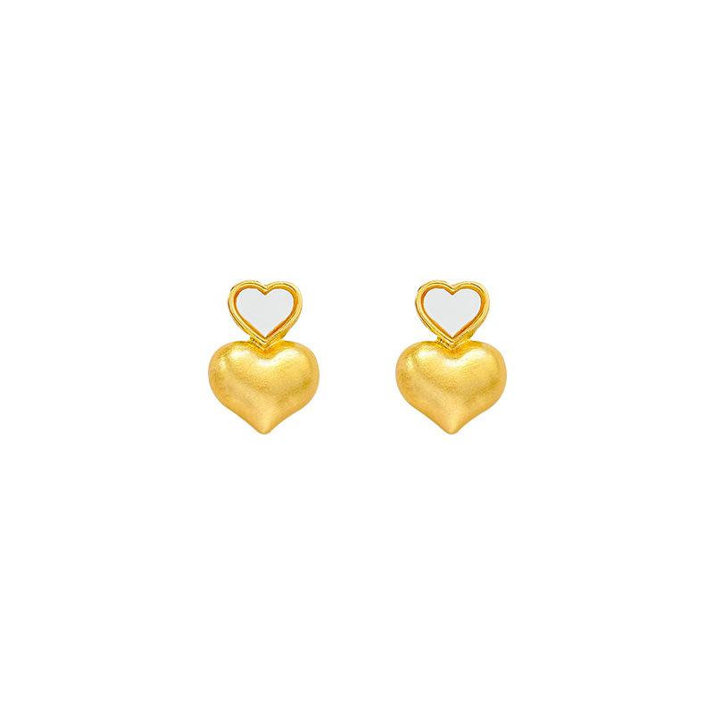 Fritillary love stud earrings femininity matte metal earrings new earrings
